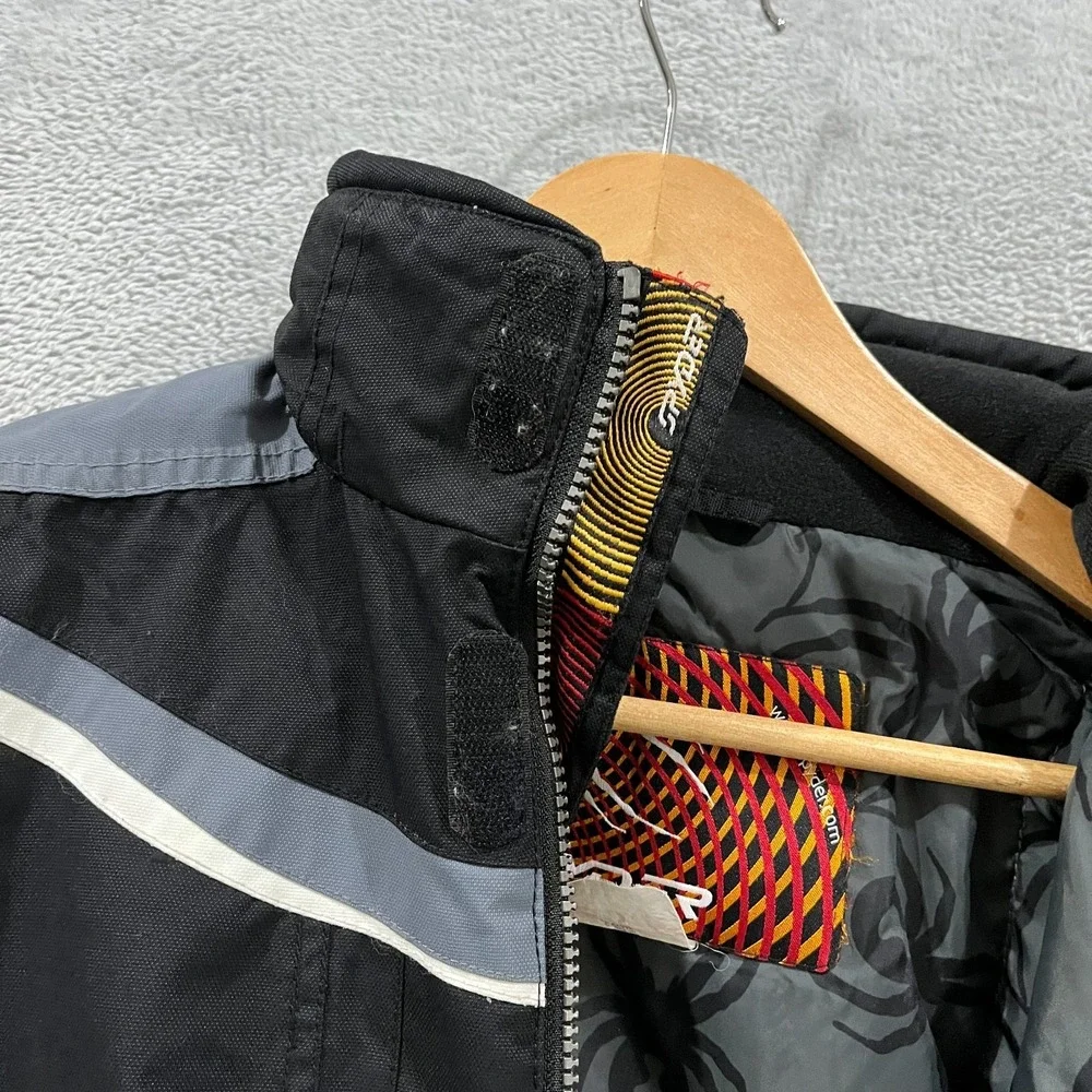 Vintage‎ Spyder Ski XT Jacket Youth 12 Insulated Black Gray Retro 90s Waterproof
